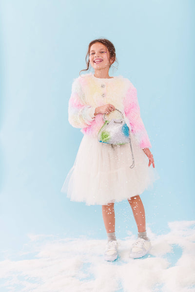 Lola + The Boys Outerwear Funfetti Rainbow Faux Fur Coat