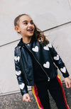 Lola + The Boys Outerwear I Heart You Vegan Leather Jacket