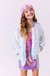 exclude-fall Outerwear Iridescent Star Sequin Bomber