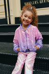 Lola + The Boys Outerwear Lavender Haze Sequin Bomber