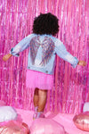 Lola & The Boys Outerwear Neon Angel Wings Denim Jacket