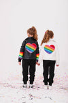 Lola + The Boys Outerwear Ombre Heart Rainbow Vegan Leather Jacket