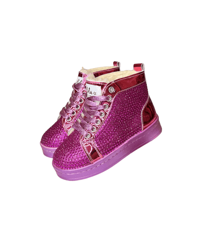 Lola + The Boys Outerwear Pink Crystal Hologram Hightops