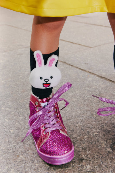 Lola + The Boys Outerwear Pink Crystal Hologram Hightops