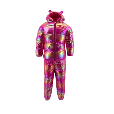 exclude-fall Outerwear Pink Rainbow Metallic Snow Set