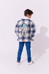 exclude-fall Outerwear Plush Plaid Space Jacket