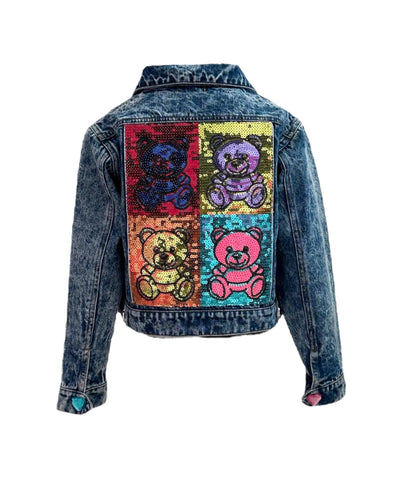 Lola + The Boys Outerwear Pop Art Rainbow Bear Denim