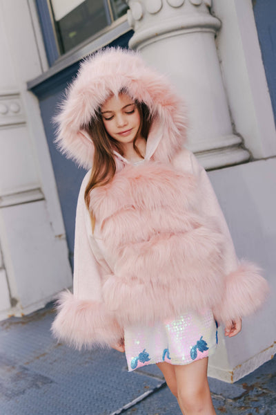 Lola + The Boys Outerwear Princess Faux Fur Coat