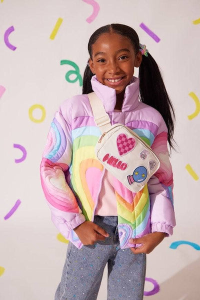 exclude-new-arriv Outerwear Rainbow Heart Puffer