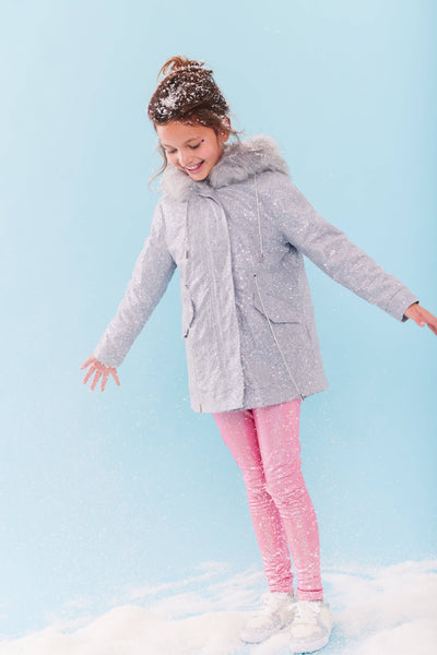 Lola + The Boys Outerwear Shimmer Ice Princess Fur Parka