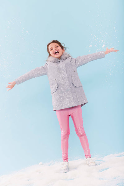 Lola + The Boys Outerwear Shimmer Ice Princess Fur Parka