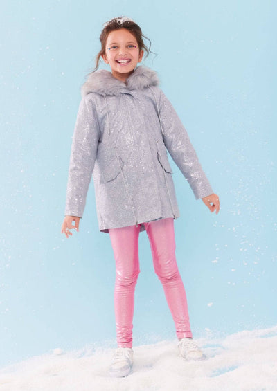 Lola + The Boys Outerwear Shimmer Ice Princess Fur Parka