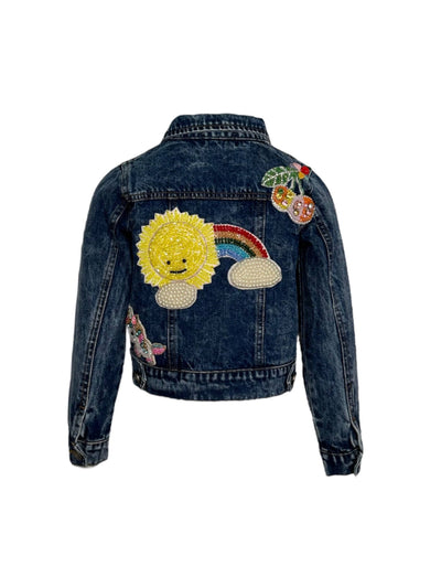 Lola + The Boys Outerwear Sunny Days Denim Crystal Jacket