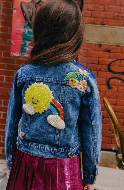 Lola + The Boys Outerwear Sunny Days Denim Crystal Jacket