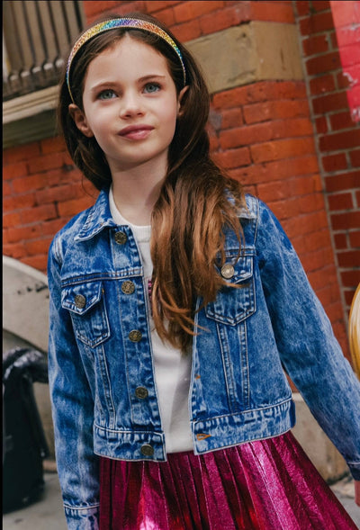 Lola + The Boys Outerwear Sunny Days Denim Crystal Jacket