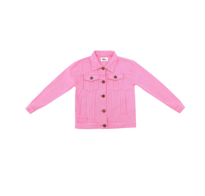 Lola & The Boys Outerwear 2 Customizable Patch Pink Denim Jacket