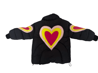 Lola + The Boys Outerwear Women's Electric Hearts Puffer