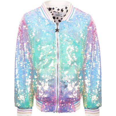 Lola + The Boys Outerwear Women's Icy Ombre Sequin Jacket