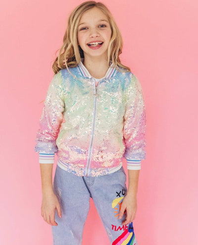 Lola + The Boys Outerwear Women's Icy Ombre Sequin Jacket