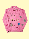 exclude-patch Outerwear Womens Customizable Patch Pink Denim Jacket