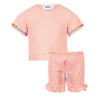 Lola + The Boys Peach Candy Beaded Short Set