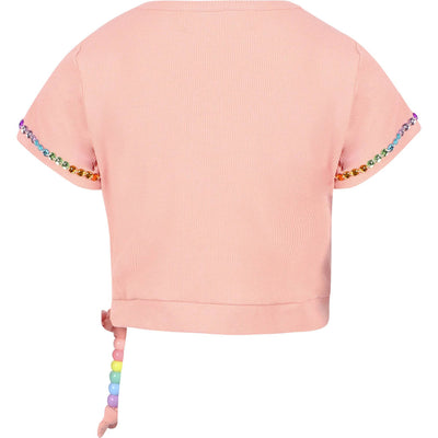 Lola + The Boys Peach Candy Beaded Short Set