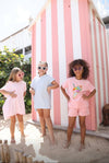 Lola + The Boys Peach Velour Ice Cream Short Set