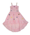 Lola + The Boys Pink 3D Rainbow Butterfly High Low Dress