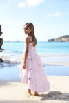 Lola + The Boys Pink 3D Rainbow Butterfly High Low Dress