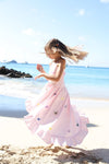 Lola + The Boys Pink 3D Rainbow Butterfly High Low Dress