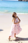 Lola + The Boys Pink 3D Rainbow Butterfly High Low Dress