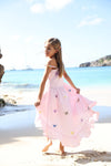 Lola + The Boys Pink 3D Rainbow Butterfly High Low Dress