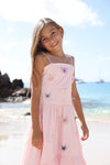 Lola + The Boys Pink 3D Rainbow Butterfly High Low Dress