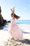 Lola + The Boys Pink 3D Rainbow Butterfly High Low Dress