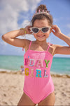 lola-spring Pink Birthday Girl Gem Swimsuit