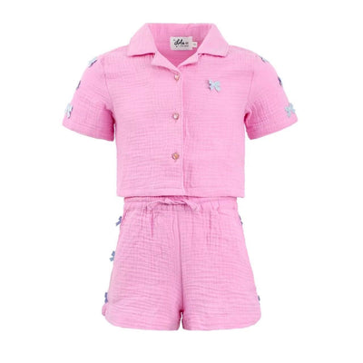 Lola + The Boys Pink Bows Summer Short Set