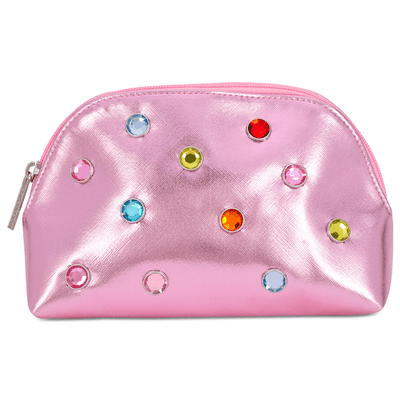 Lola + The Boys Pink Candy Gem Oval Cosmetic Bag