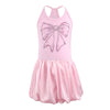 Lola + The Boys Pink Crystal Bow Mini Dress