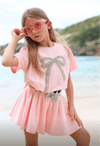 Lola + The Boys Pink Crystal Bow Short Set