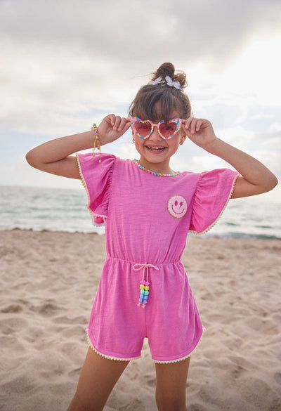 lola-spring Pink Gems Emoji Romper