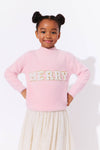 Lola + The Boys Pink Merry Pearl Sweatshirt