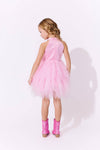 Lola + The Boys Pink Princess Feather Dress