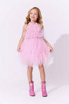 Lola + The Boys Pink Princess Feather Dress