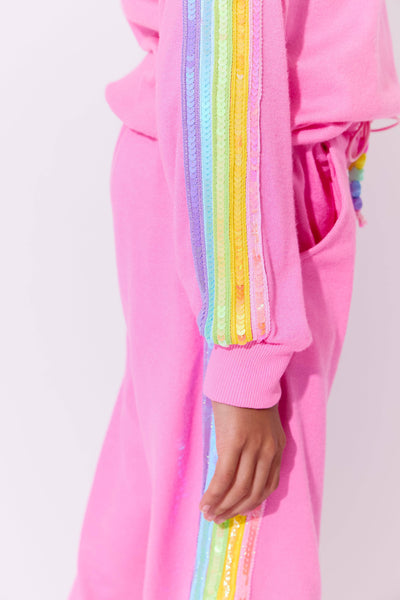 Lola + The Boys Pink Rainbow Sequin Set