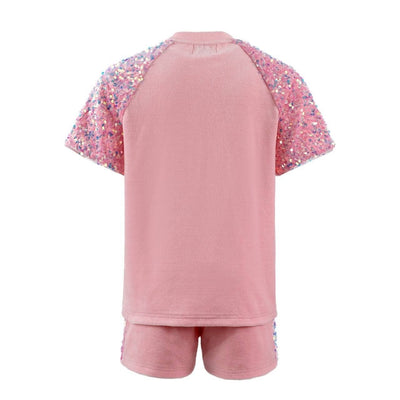 Lola + The Boys Pink Sequin Short Set