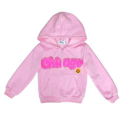 Lola + The Boys Pinkie Crystal Chicago Hoodie