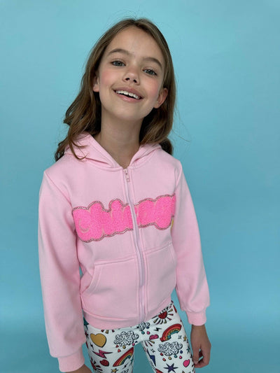 Lola + The Boys Pinkie Crystal Chicago Hoodie