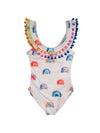 Lola + The Boys Pom Pom Rainbow Swimsuit