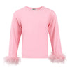 Lola + The Boys Pink / 2 Pretty Feather Long Sleeve