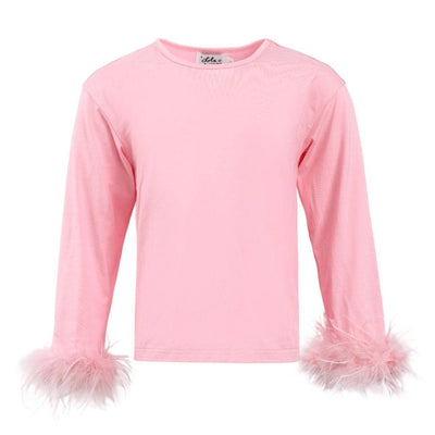 Lola + The Boys Pink / 2 Pretty Feather Long Sleeve